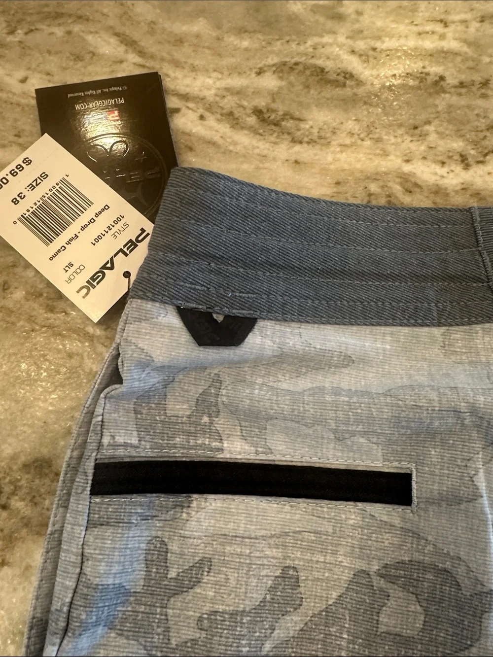 Pelagic Men’s Gray Camo Swim Board Shorts